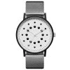 Ares | Limited Edition Black Minimalist Dress Watch With White Dial & Silver-Tone Steel Strap