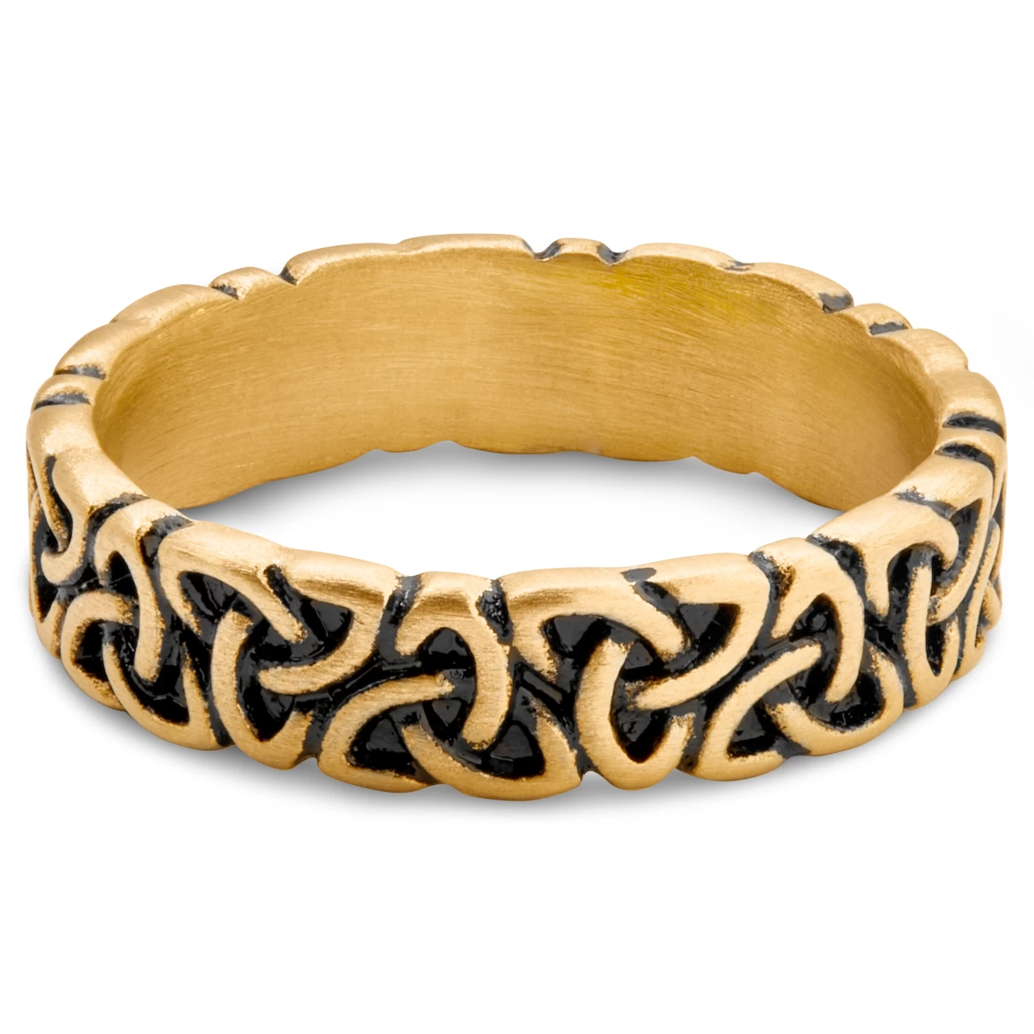 Evan | 5 Mm Gold-Tone With Trinity Knot Pattern Celtic Ring - Image 2