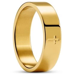 Unity | 1/4" (6 Mm) Gold-tone Cross Ring