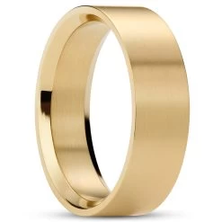 7 Mm Matte Gold-Tone Ring