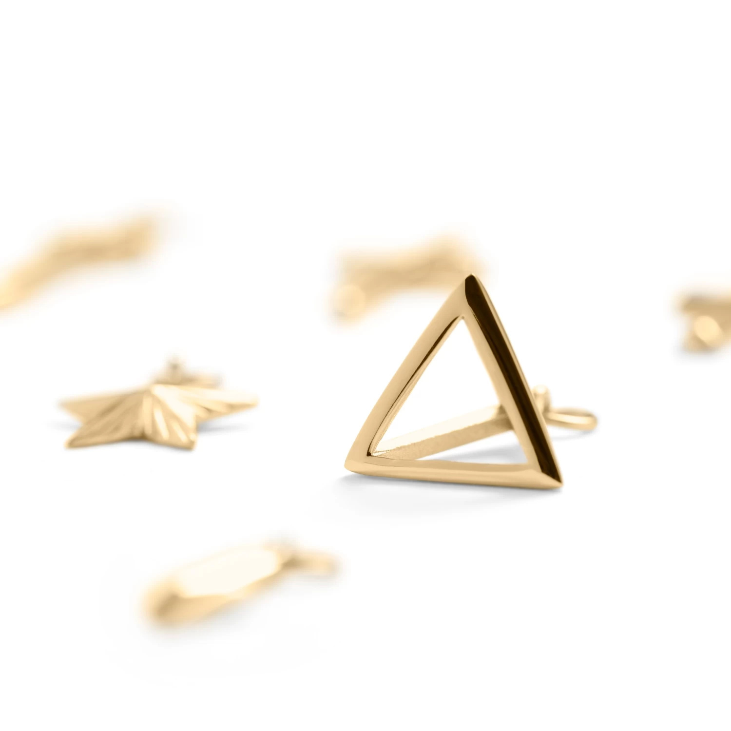 Gold-Tone Hoop Earring With 9 Charms - Image 3