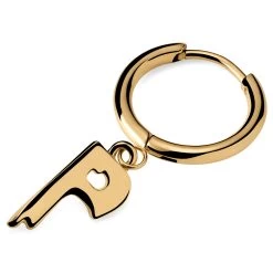 Fahrenheit | Gold-Tone Melting Initial P Hoop Earring