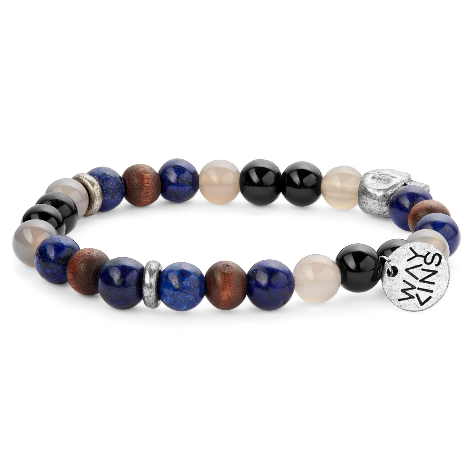 Wave | Lapis Lazuli, Onyx, Quartz & Wooden Bracelet