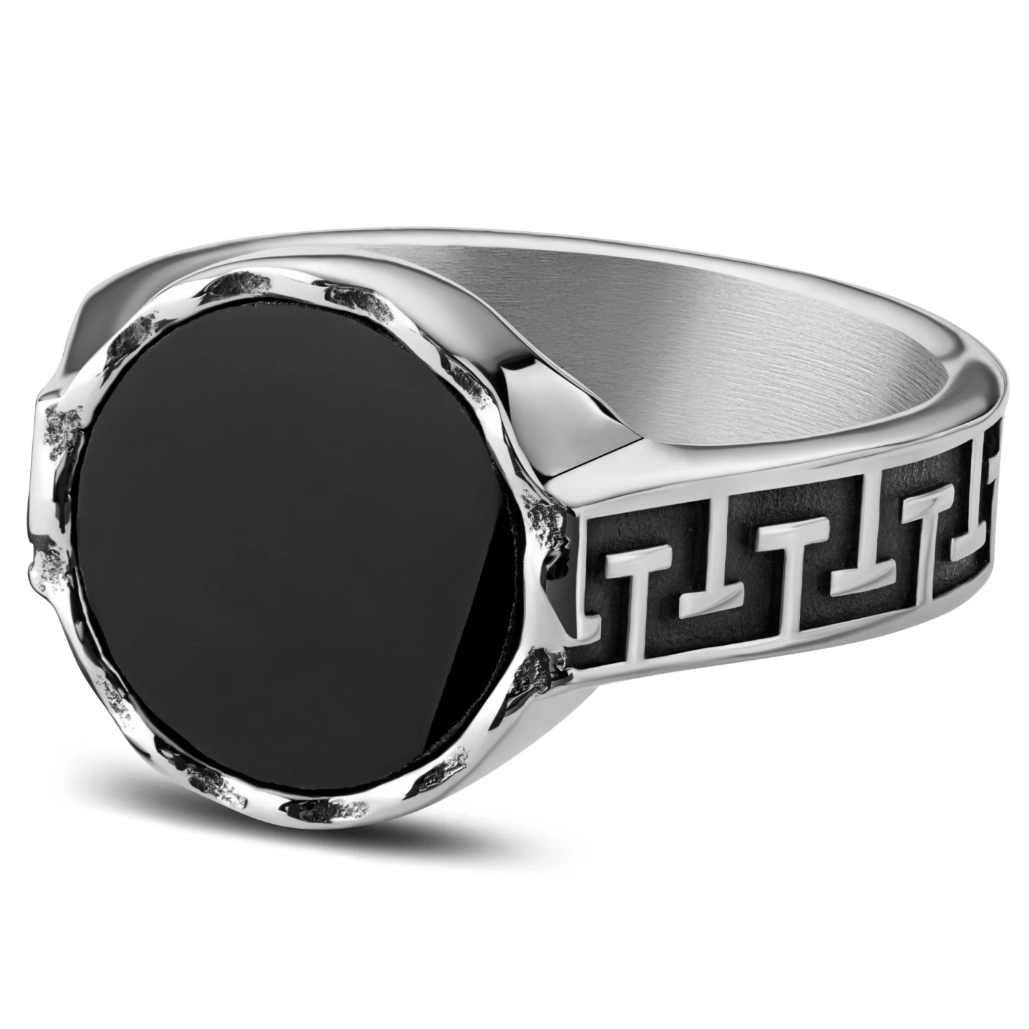 Atlantis | Onyx Stainless Steel Signet Ring