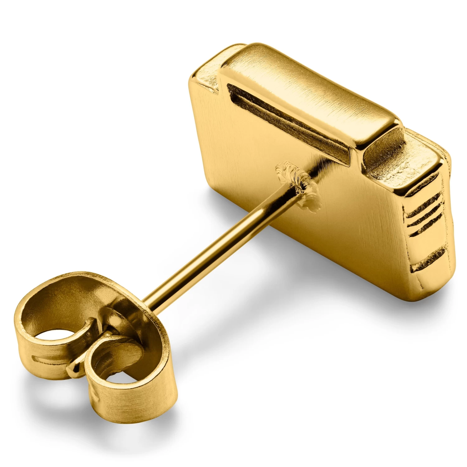 Jaygee | Gold-tone Radio Stud Earring - Image 2