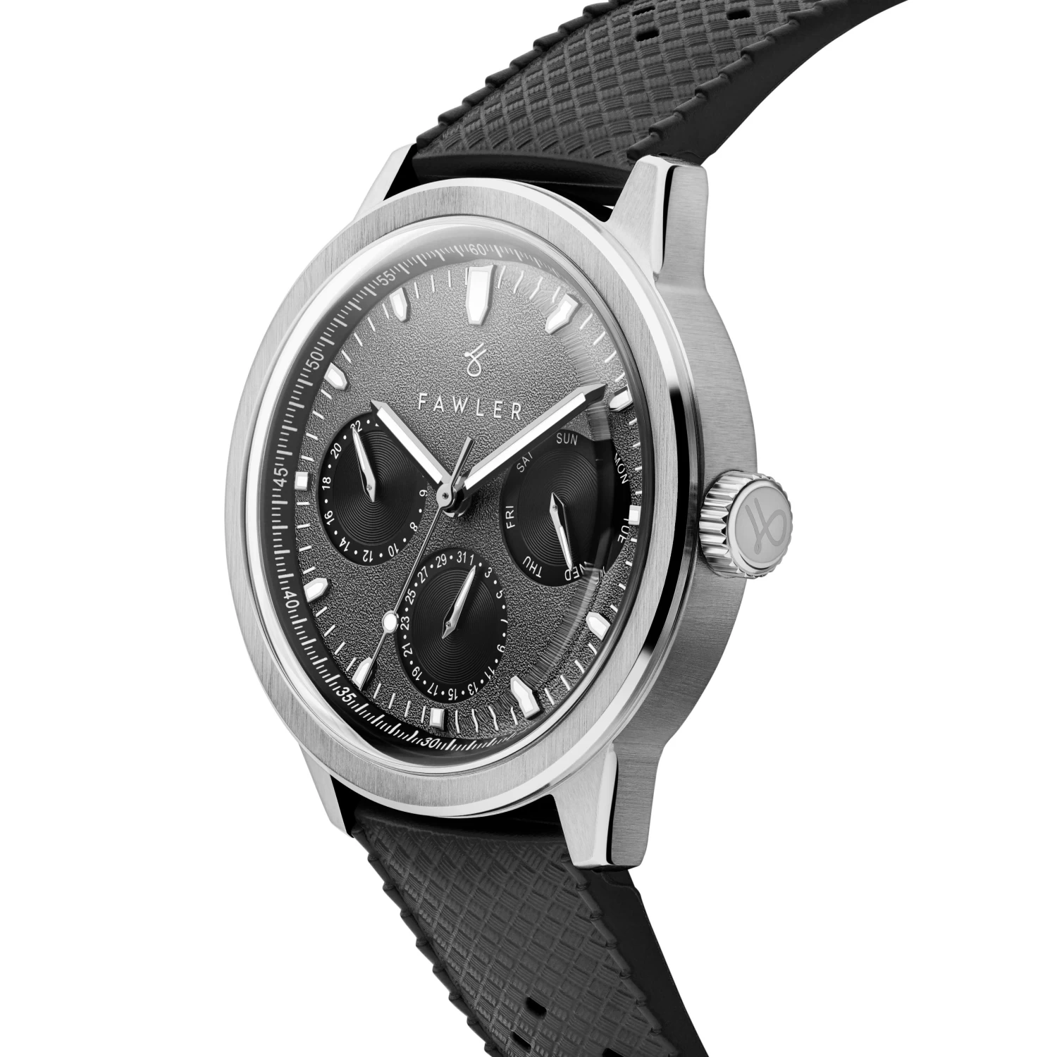 Fausto | Grey Stainless Steel Calendar Watch - Image 3