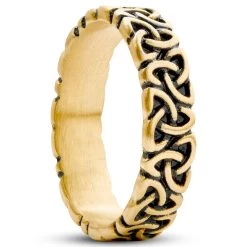 Evan | 5 Mm Gold-Tone With Trinity Knot Pattern Celtic Ring