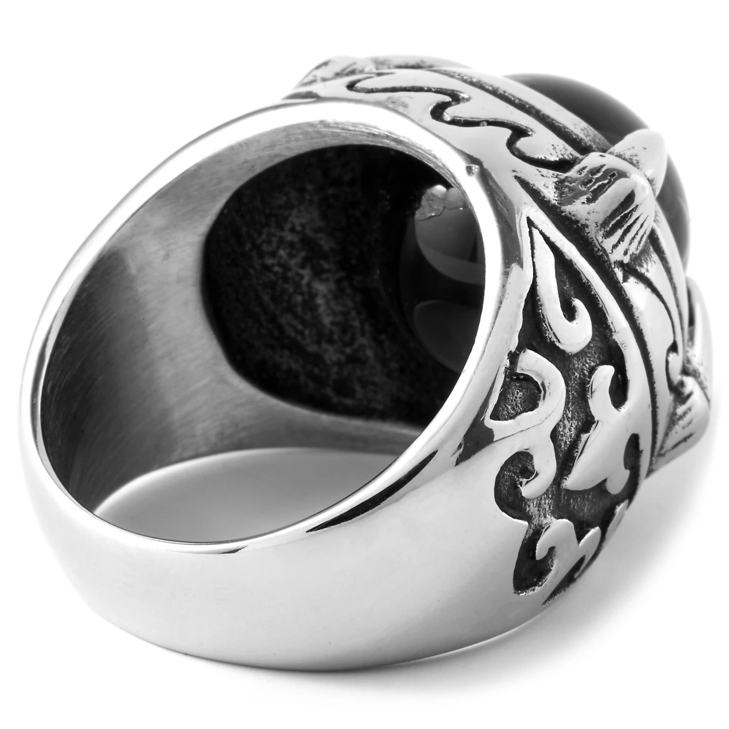 Silver-Tone & Black Onyx Orb Ring - Image 2