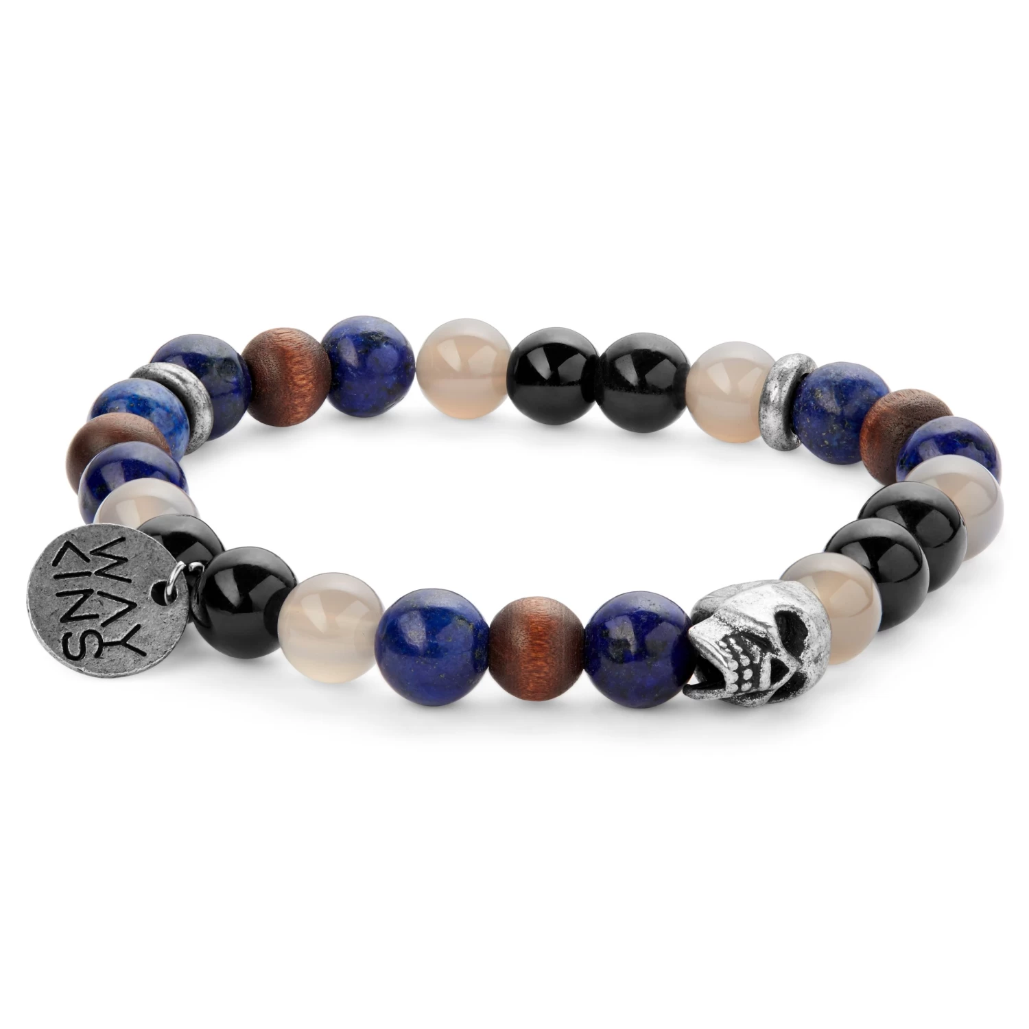 Wave | Lapis Lazuli, Onyx, Quartz & Wooden Bracelet - Image 3