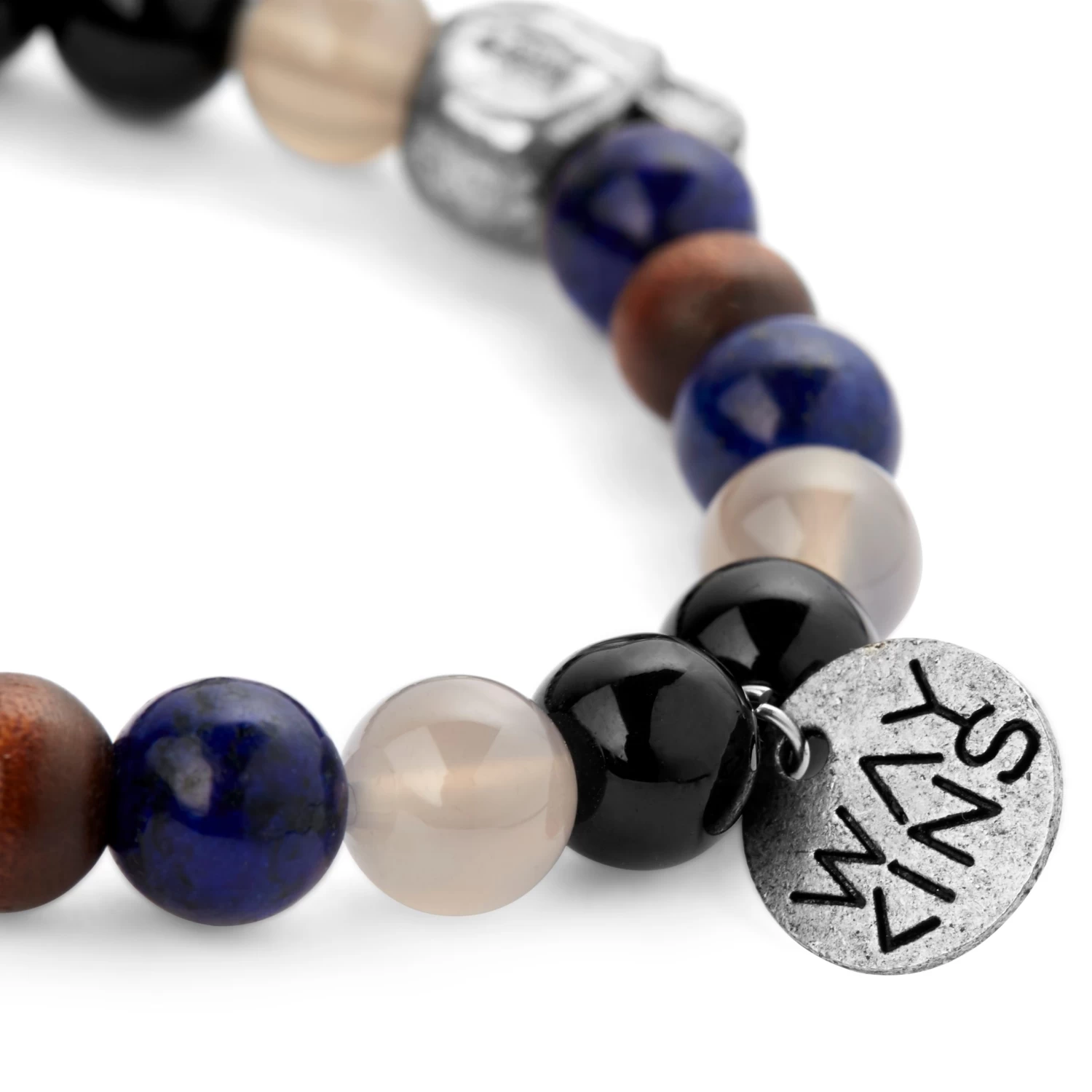 Wave | Lapis Lazuli, Onyx, Quartz & Wooden Bracelet - Image 2