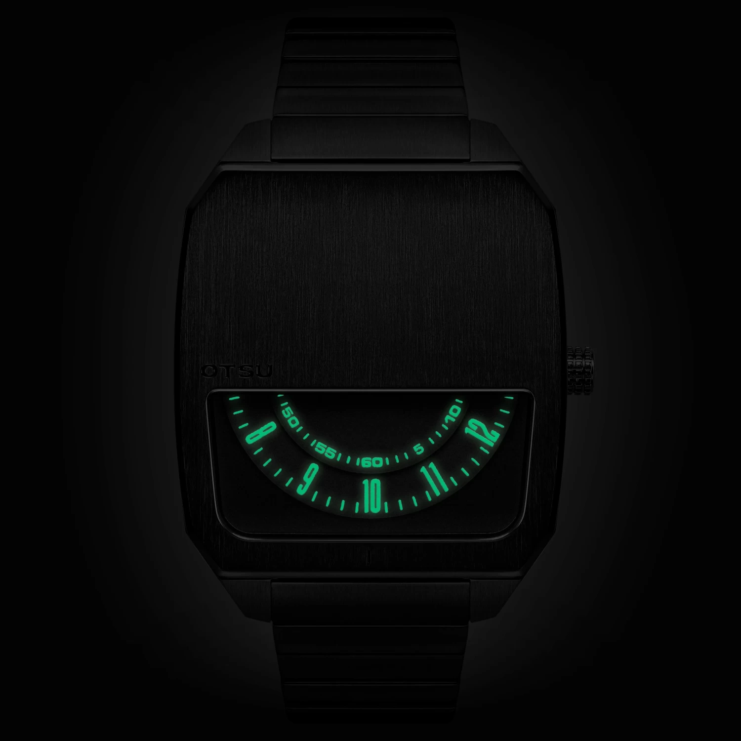 Hoc | Gunmetal Grey Stainless Steel Half Dial Watch - Image 2