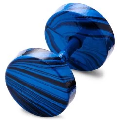 Satago | 1/3" (8 Mm) Black & Blue Stainless Steel Faux Plug Stud Earring