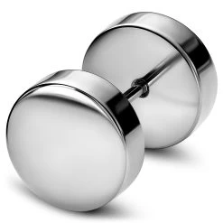 Argentia | 925s | Flat 8 Mm Rhodium-Plated Sterling Faux Plug Stud