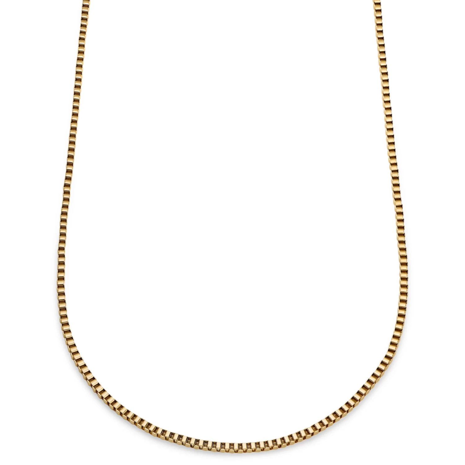 Essentials | 3 Mm Gold-Tone Square Box Chain Necklace
