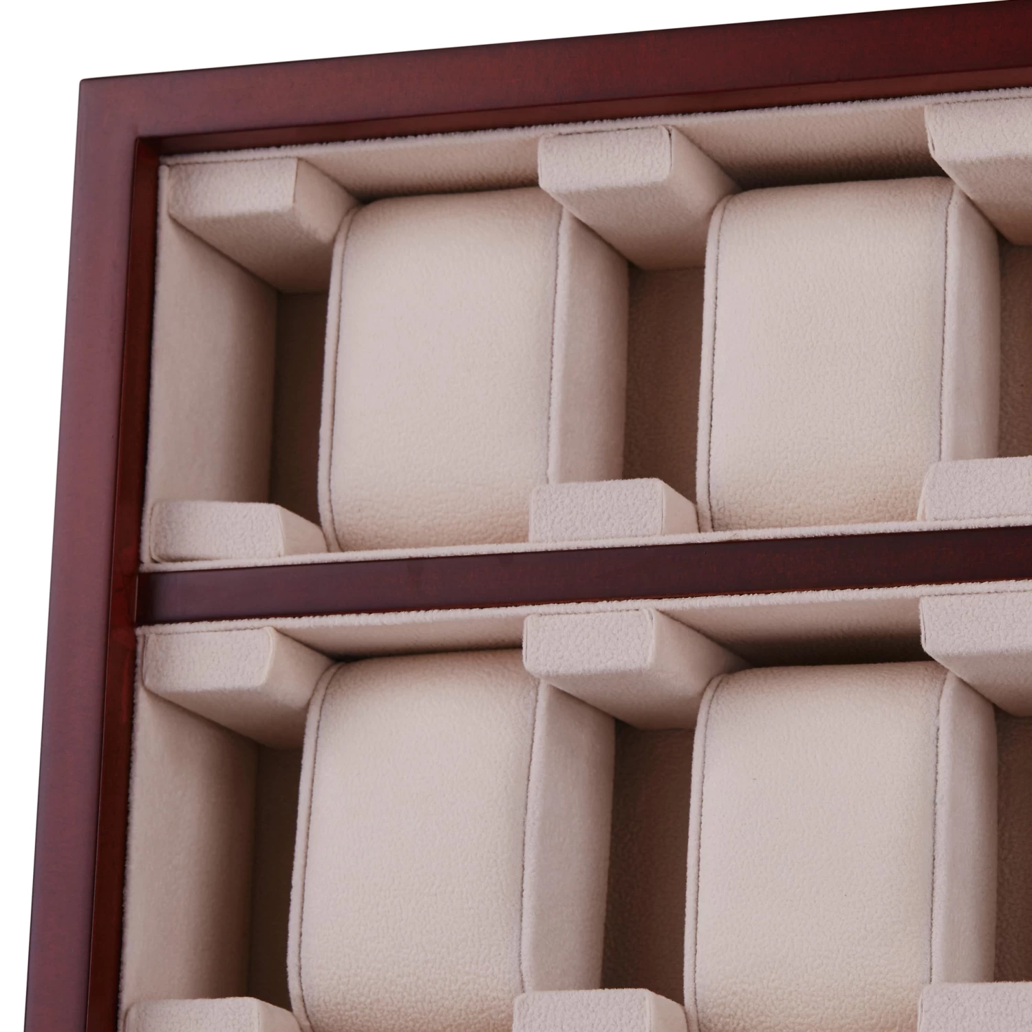 Lockable Bubinga Wood Velvet-Lined Watch Cabinet - 30 Watches - Image 6