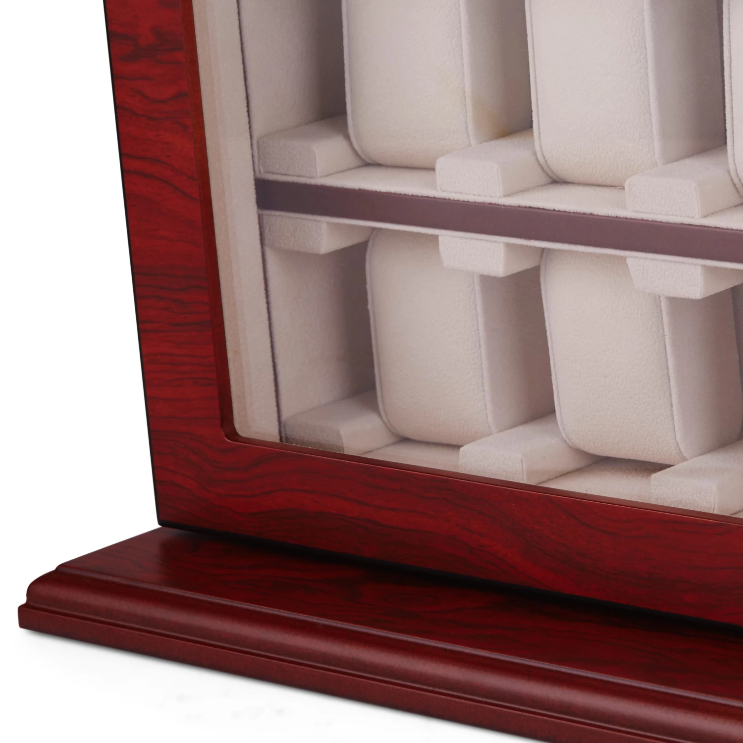 Lockable Bubinga Wood Velvet-Lined Watch Cabinet - 30 Watches - Image 7
