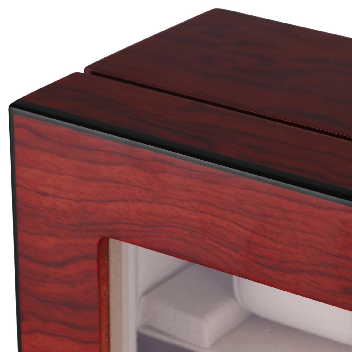 Lockable Bubinga Wood Velvet-Lined Watch Cabinet - 30 Watches - Image 8