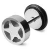 8 Mm Silver-Tone Stainless Steel Star Stud Earring