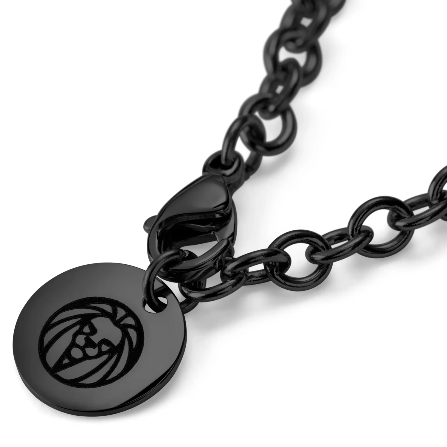 Black Stainless Steel With Cross & Ring Cable Chain Necklace - Image 4