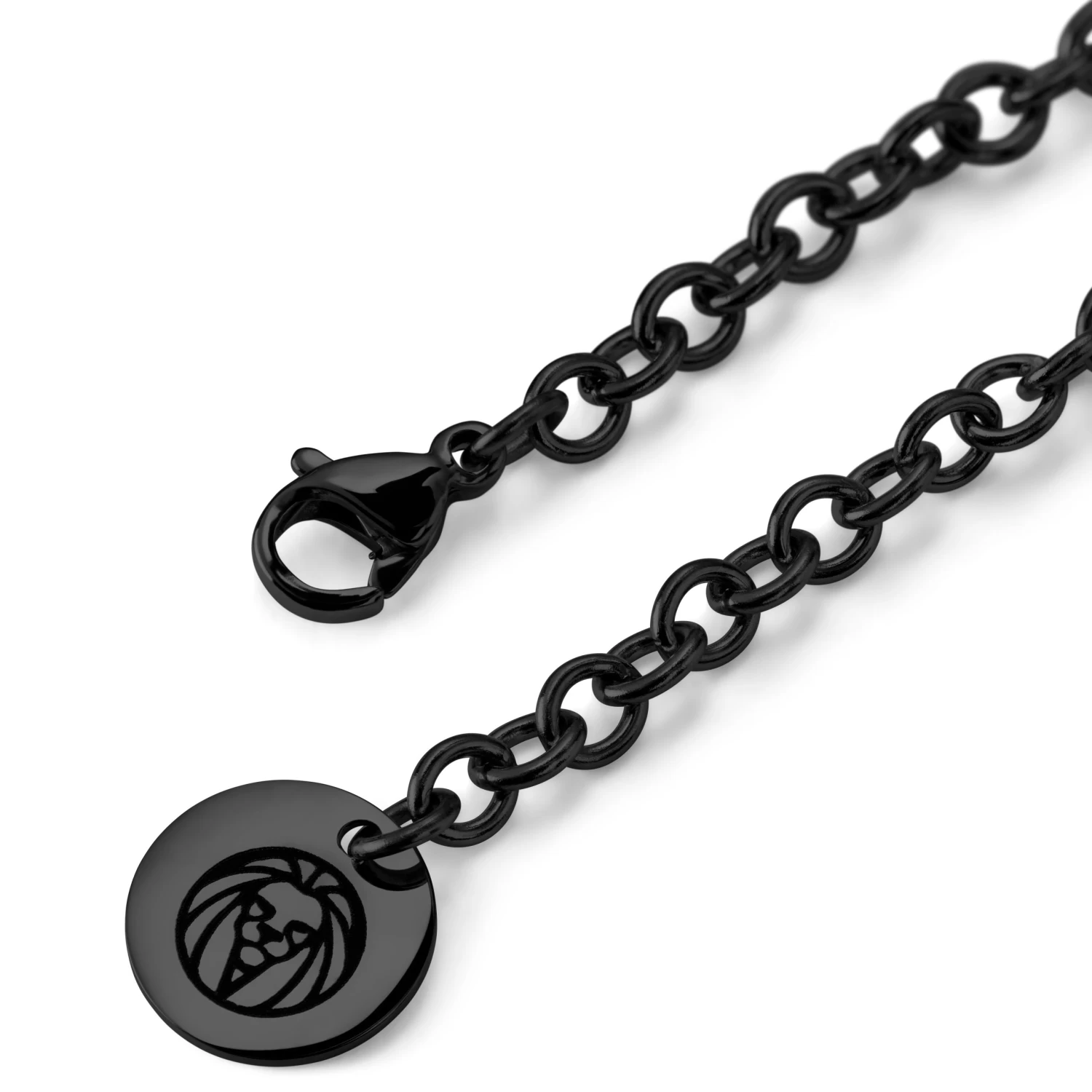 Black Stainless Steel With Cross & Ring Cable Chain Necklace - Image 5