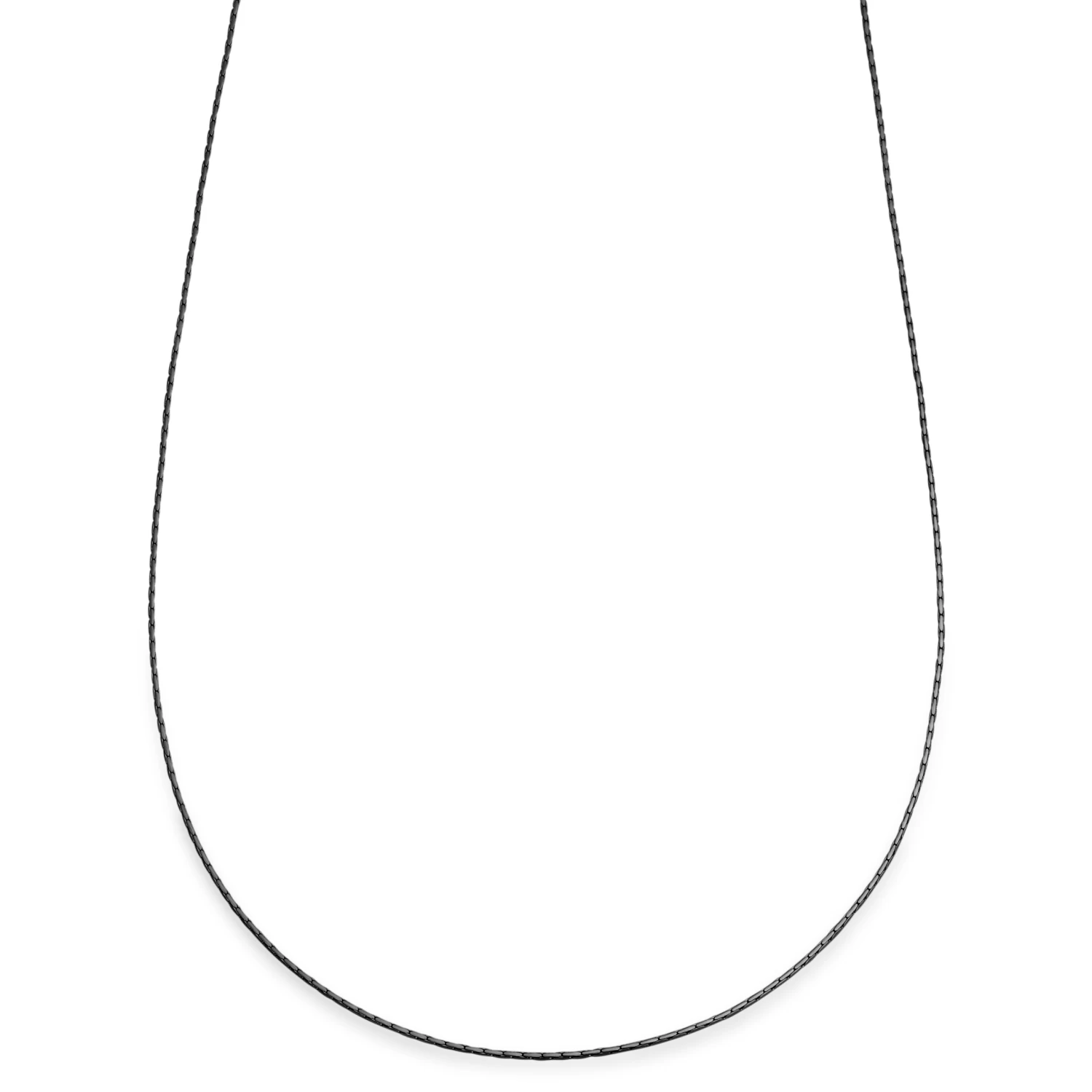 Essentials | 1 Mm Gunmetal Black Rectangular Box Chain Necklace