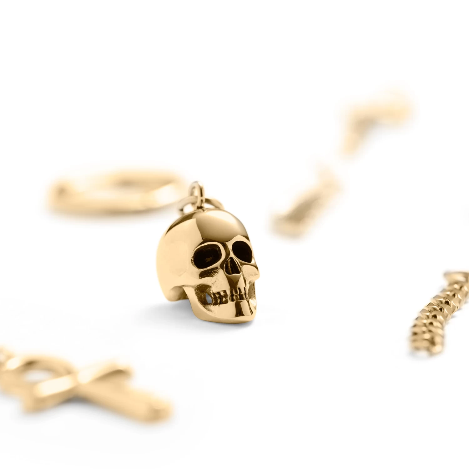 Gold-Tone Hoop Earring With 9 Charms - Image 4