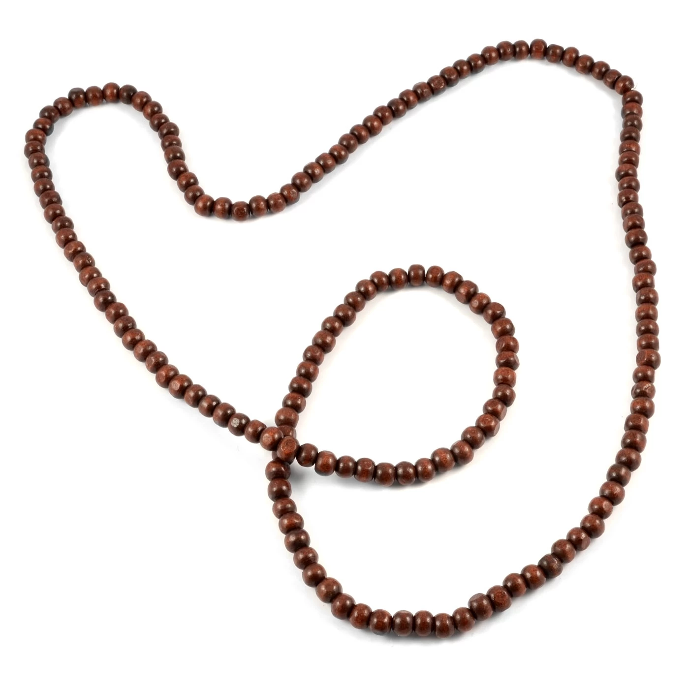 Red & Brown Wooden Pearl Beaded Necklace - Image 6