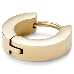 Huggie | Gold-Tone 8 Mm Surgical Stainless Steel Flat Hoop Earring