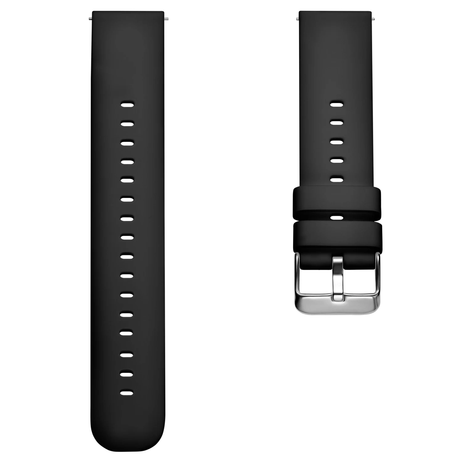 Black 7/8" (22 Mm) Silicone Quick-release Watch Straps