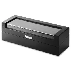5 Slot Black Veneer Watch Display Box