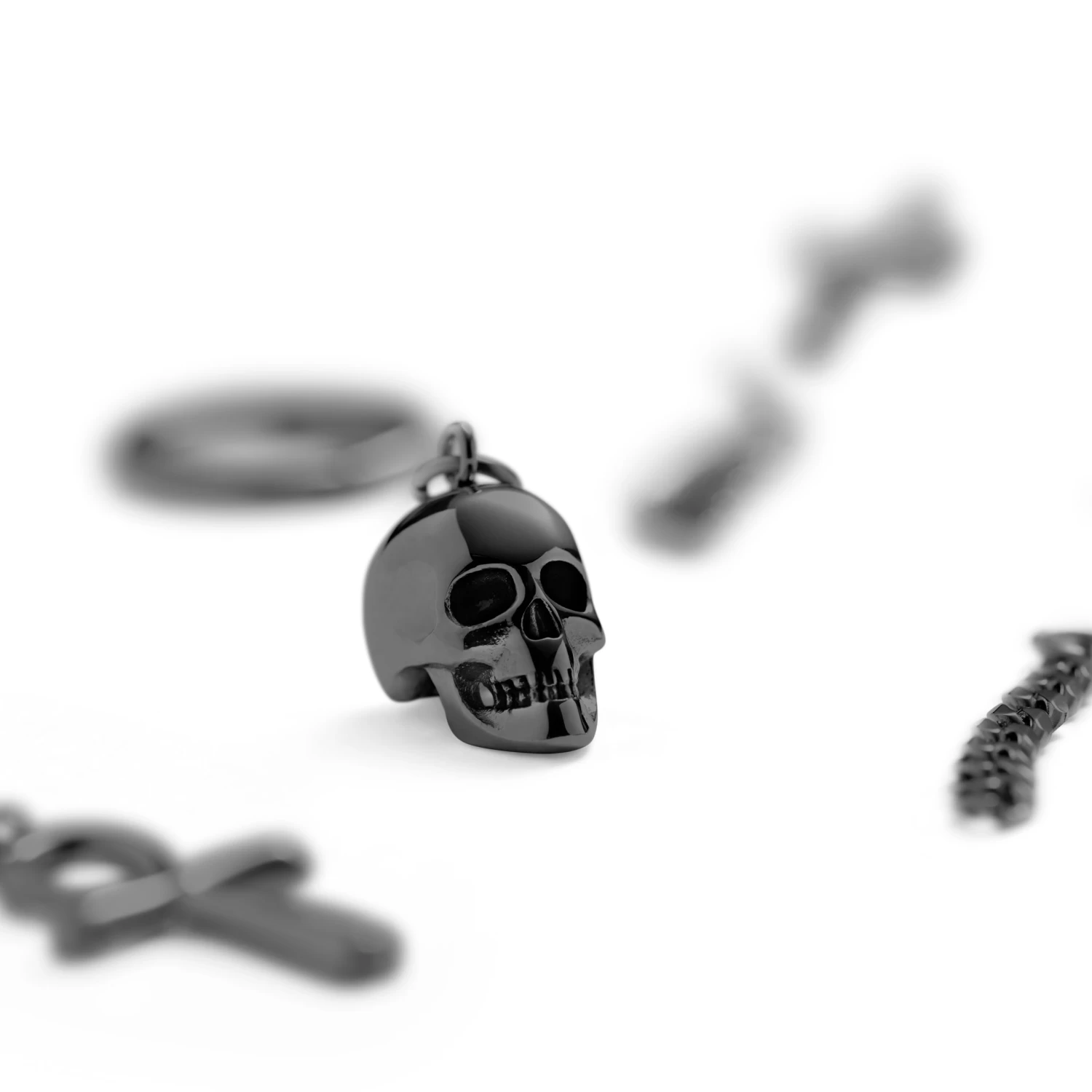 Black Hoop Earring With 9 Charms - Image 4