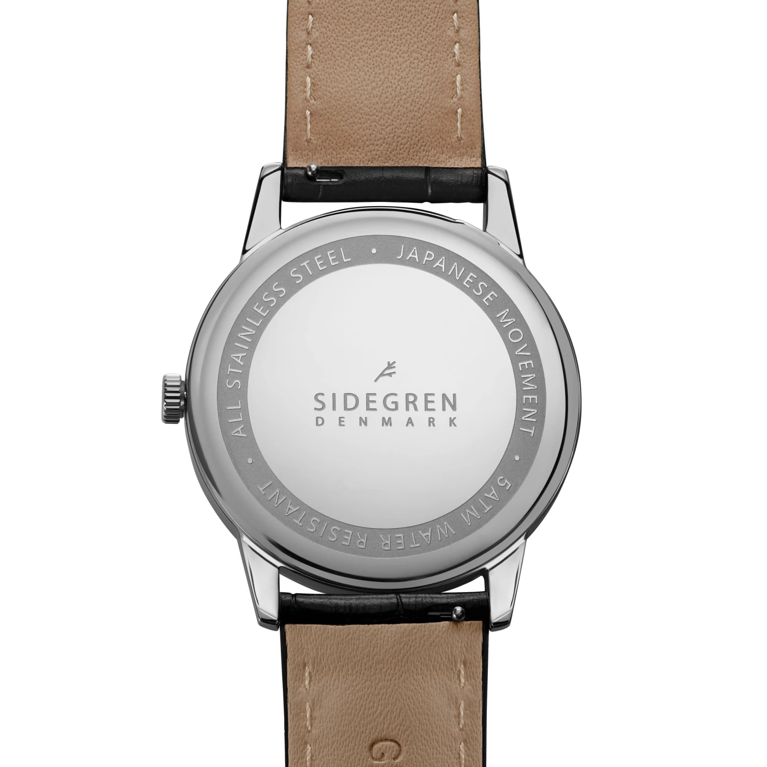 Patriarch | Silver-Tone Dress Watch With Black Dial & Black Leather Strap - Image 3
