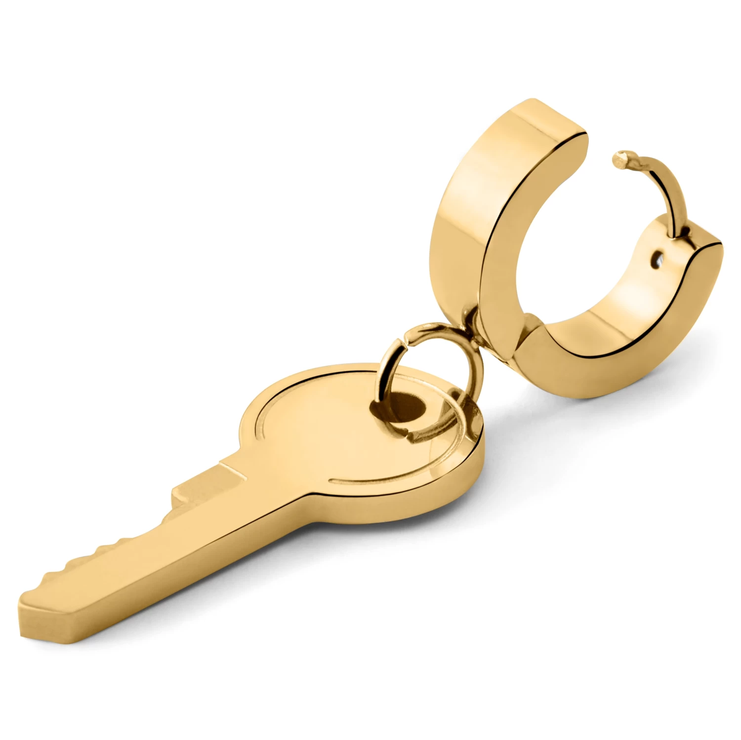 Floyd | Gold-Tone Key Hoop Earring - Image 2