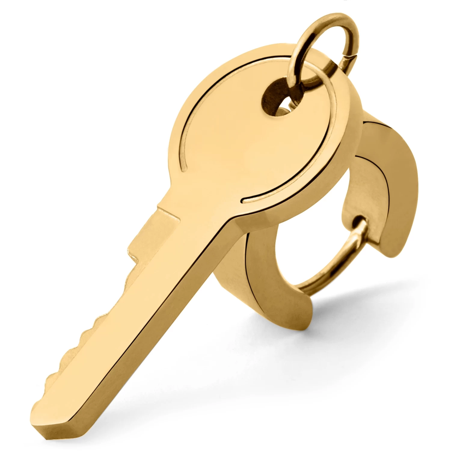 Floyd | Gold-Tone Key Hoop Earring - Image 3