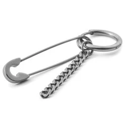 Floyd | Silver-Tone Stainless Steel Safety Pin Hoop Earring