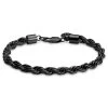 Essentials | 6 Mm Gunmetal Black Rope Chain Bracelet