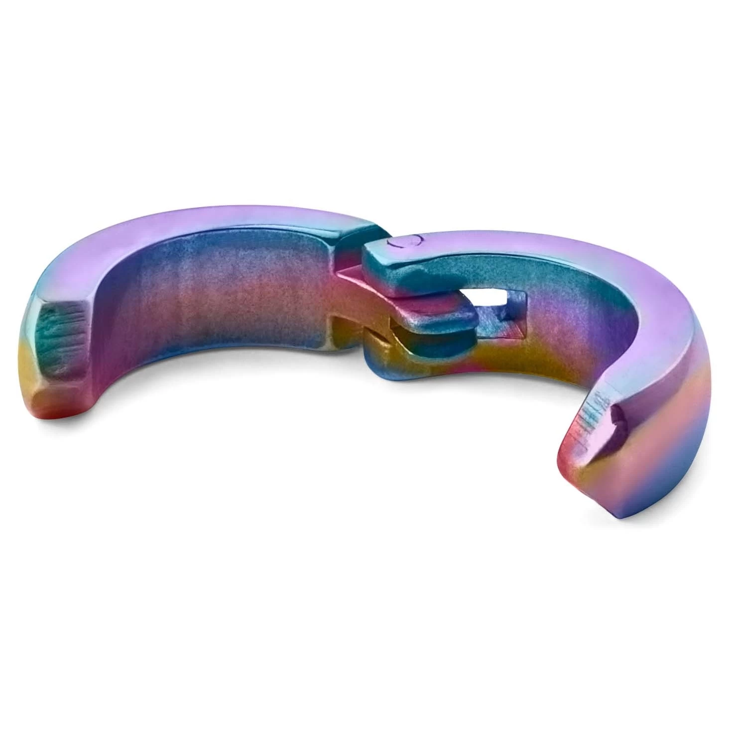 Floyd | Rainbow Stainless Steel Clip-on Hoop Earring - Image 3