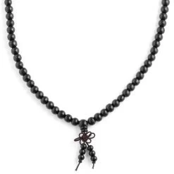 Black Wooden Beaded Necklace