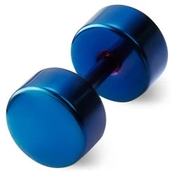 6 Mm Blue Stainless Steel Fake Plug Earring