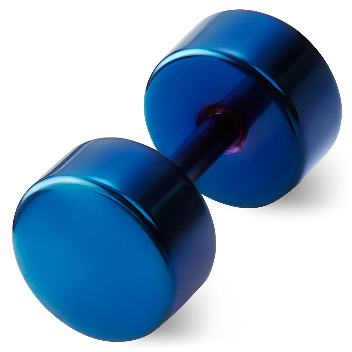 6 Mm Blue Stainless Steel Fake Plug Earring