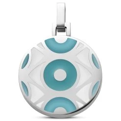 Evil Eye | Silver-tone Baby Blue Pendant