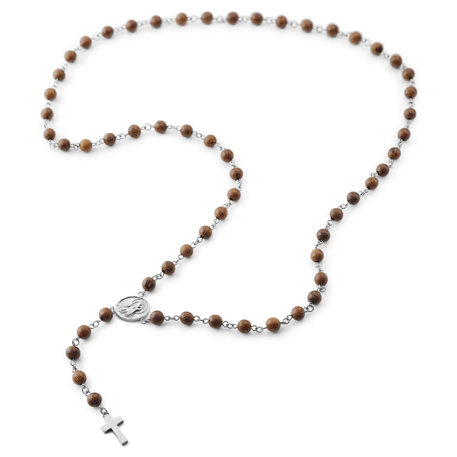 Varietas | Surgical Steel & Wood Bead Rosary - Image 4
