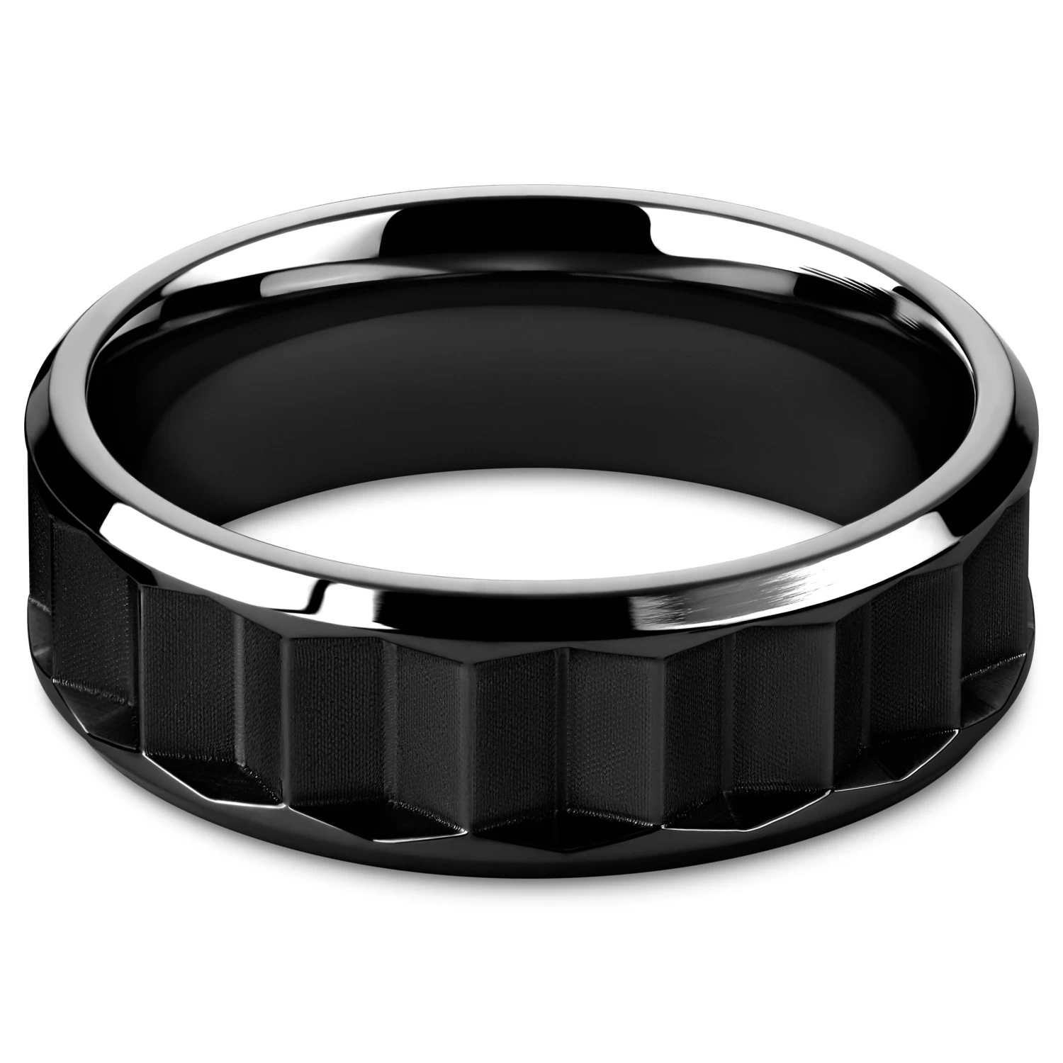 Hyperan | 1/3" (8 Mm) Black Titanium Prism Ring - Image 2