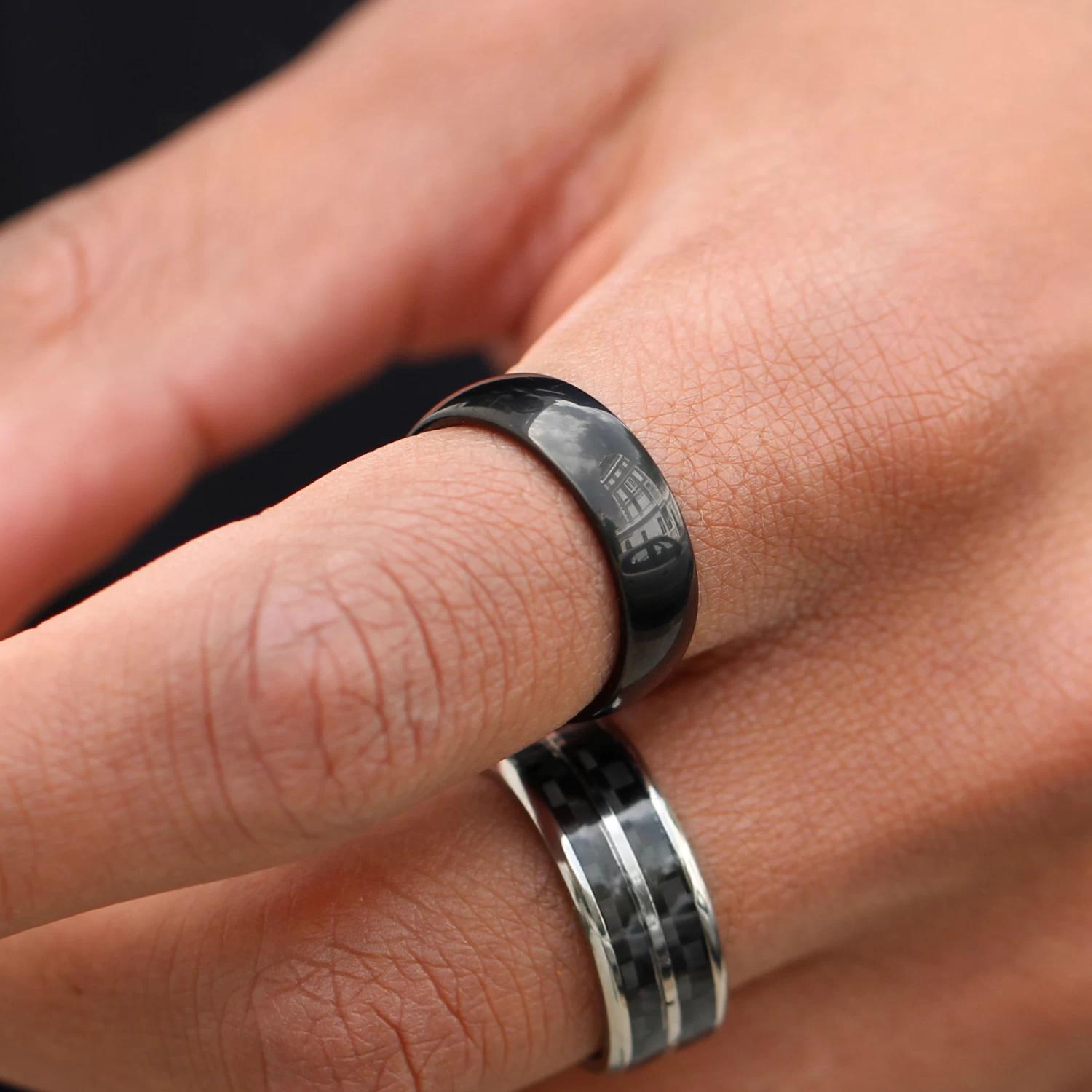 6 Mm Black Titanium Classic Ring - Image 5