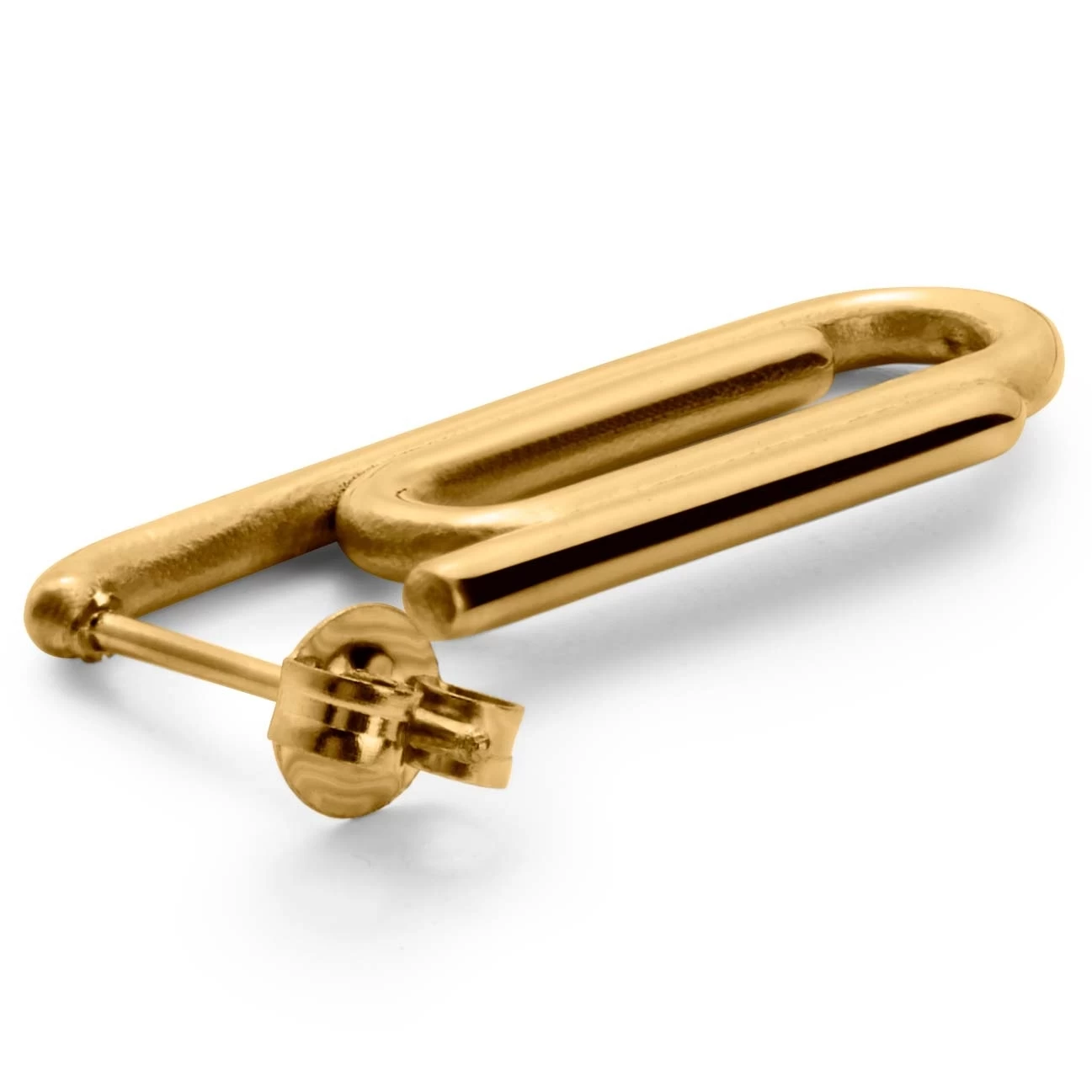 Floyd | Gold-Tone Paperclip Stud Earring - Image 2