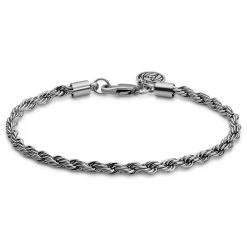 Essentials | 4 Mm Silver-Tone Rope Chain Bracelet