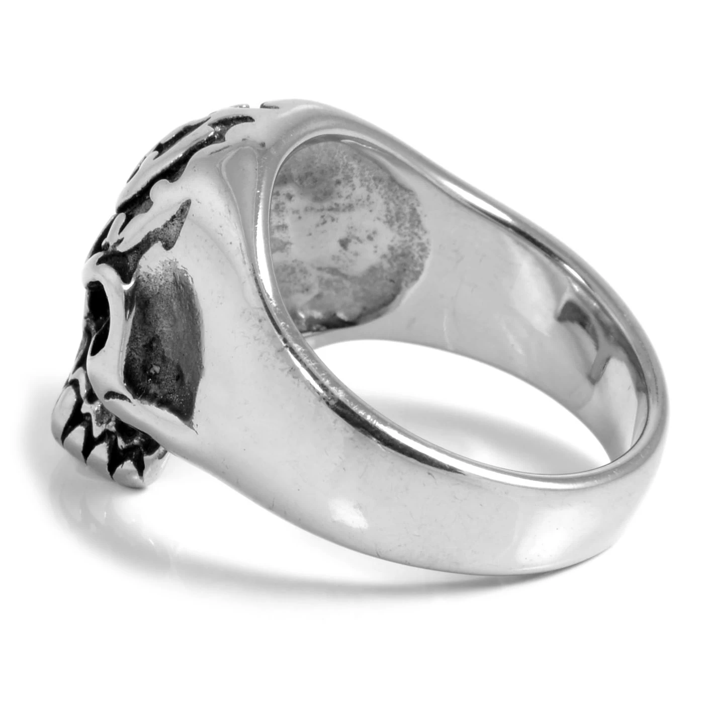 Silver-Tone Stainless Steel Skeleton Skull Ring - Image 2