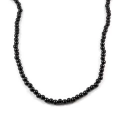 Black Wooden Pearl Beaded Necklace