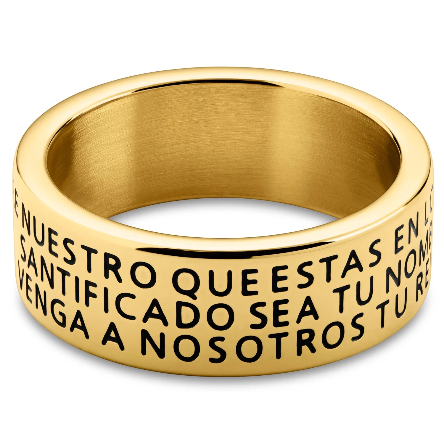 Unity | 1/3" (8 Mm) Gold-tone Spanish Lord’s Prayer Ring - Image 4