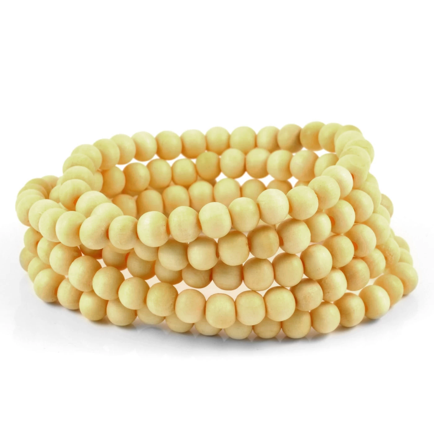 Yellow Wooden Pearl Beaded Necklace - Image 3